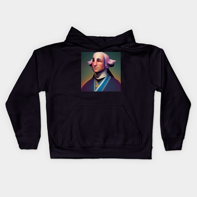 George Washington | Comics style Kids Hoodie by Classical